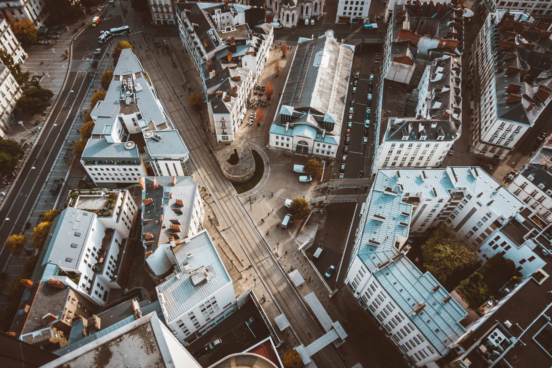 Vue aérienne de Nantes